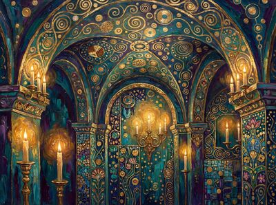 Gustav Klimt Underground Crypt Vault Canvas Wall Art