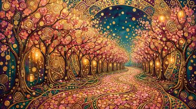 Gustav Klimt Sakura Blossom Avenue Canvas Painting