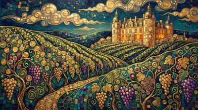 Gustav Klimt Vineyard Hillside View Canvas Painting