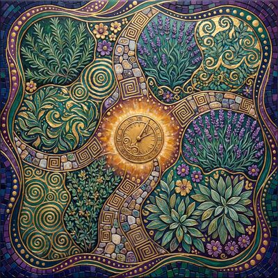 Gustav Klimt Herb Garden Arrangement Canvas Wall Art