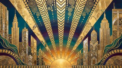 Gustav Klimt Art Deco Sunset Scene Canvas Wall Art