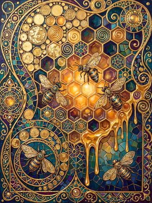 Gustav Klimt Honeycomb Pattern Art Canvas Wall Art