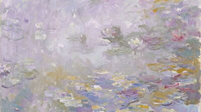 Foggy Morning Water Lilies Canvas Painting
