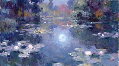 Moonlight Water Lilies Canvas Wall Art