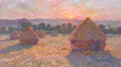 Autumn Haystacks Canvas Painting
