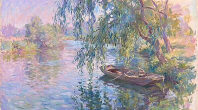 River Bend Willows Canvas Painting