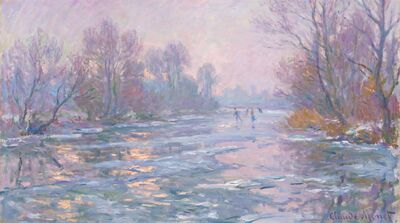 Frozen River Winter Canvas Wall Art