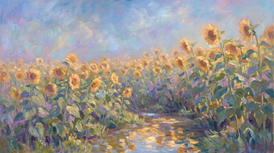 Sunflower Field Canvas Painting