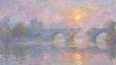 Misty Bridge at Dawn Canvas Wall Art