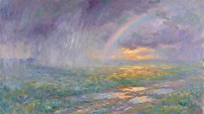 Rain Over Fields Canvas Wall Art