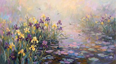 Water Iris Marshland Canvas Wall Art