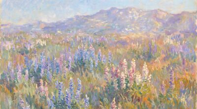 Lupine Meadow Canvas Painting