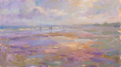 Beach at Low Tide Canvas Wall Art