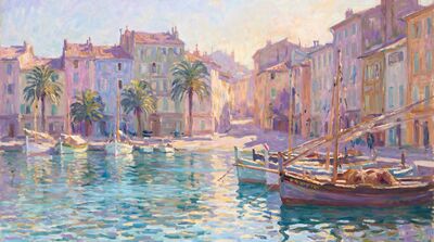 Mediterranean Port Canvas Wall Art