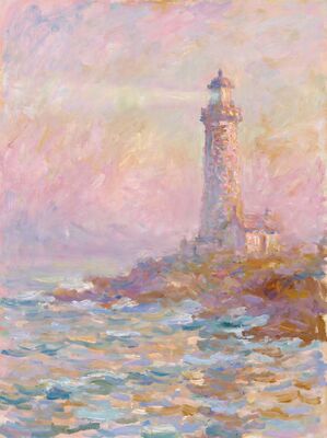 Lighthouse at Dawn Canvas Painting