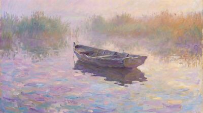 Rowboat Morning Canvas Wall Art