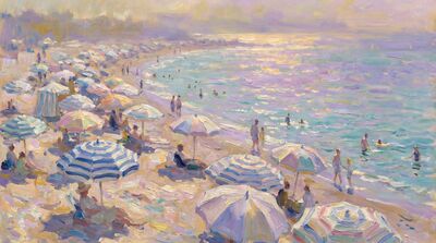 Beach Parasols Canvas Painting