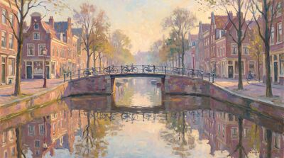 Canal Reflections Canvas Painting