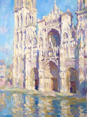 Rouen Cathedral Noon Canvas Wall Art