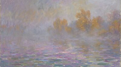 Autumn Mist Lake Canvas Wall Art