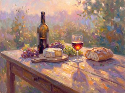 Wine and Cheese Canvas Wall Art