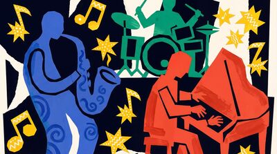 Abstract Jazz Musicians Canvas Painting