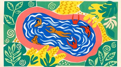 Henri Matisse Swimming Pool Canvas Painting