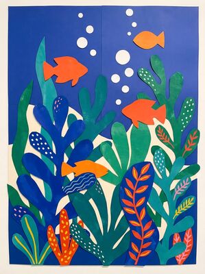 Abstract Colorful Seaweed Garden Canvas Painting
