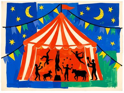 Matisse Inspired Circus Tent Canvas Painting