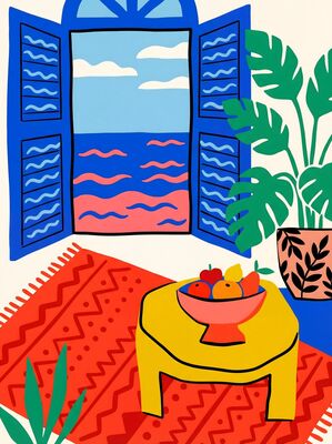 Matisse Inspired Open Window Nice Canvas Painting