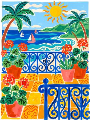 Henri Matisse Blue Balcony Canvas Wall Art