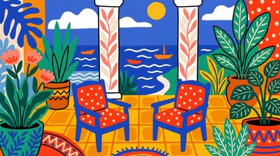 Matisse Inspired Veranda Afternoon Canvas Wall Art