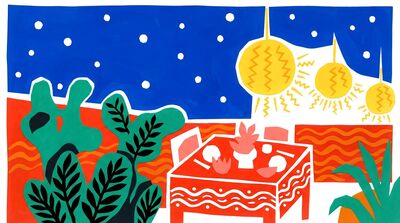 Matisse Inspired Night Terrace Canvas Wall Art