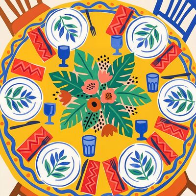 Matisse Inspired Dining Table Canvas Wall Art