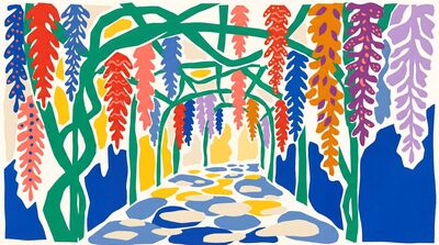 Matisse Inspired Wisteria Tunnel Canvas Painting