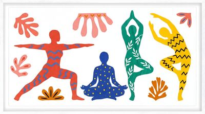 Matisse Inspired Yoga Poses Canvas Painting