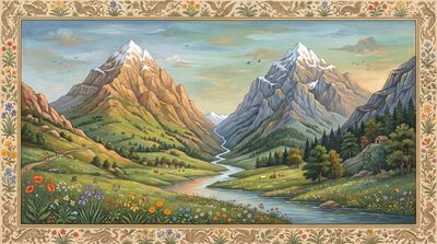 Twin Mountain Peaks Partnership Canvas Painting
