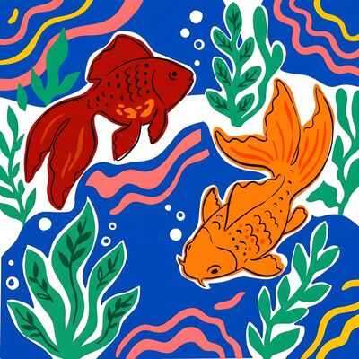 Henri Matisse Goldfish Pair Canvas Wall Art
