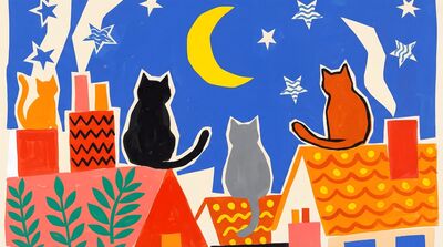 Henri Matisse Cats on Rooftops Canvas Wall Art