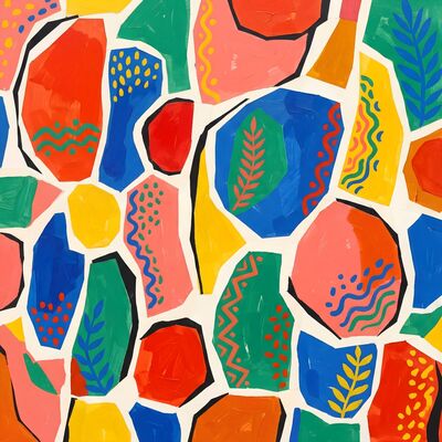 Matisse Inspired Mosaic Pattern Canvas Painting