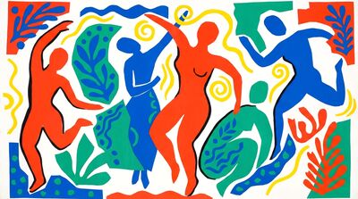 Matisse Style Dancing Shapes Canvas Painting