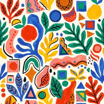 Matisse Inspired Textile Pattern Canvas Painting