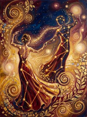 Romantic Stardust Connection Canvas Painting
