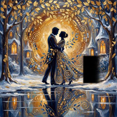 Golden Leaf Forest Dance Canvas Painting