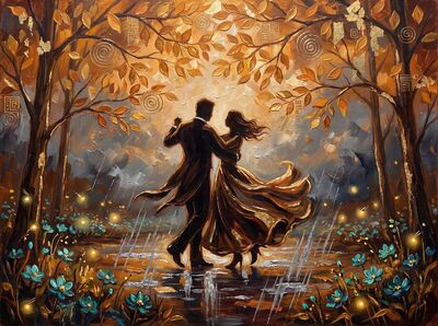Enchanted Forest Romance Dance Canvas Wall Art