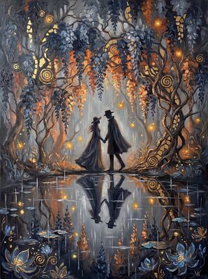 Wisteria Tunnel Romance Canvas Painting