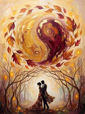 Abstract Blending Love Painting Canvas Wall Art