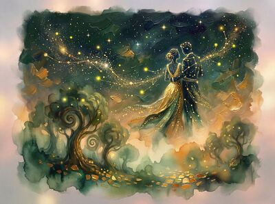 Stardust Romance Night Sky Canvas Wall Art