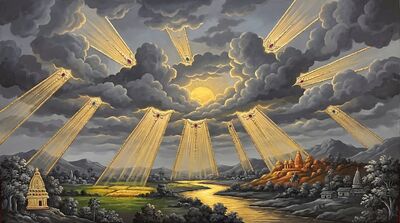 Sunrise Breaking Through Cloud Rays Canvas Wall Art