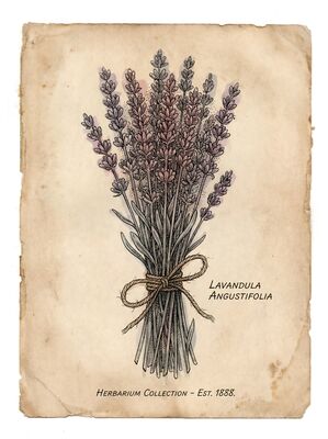 Vintage Botanical Lavender Bundle Canvas Wall Art